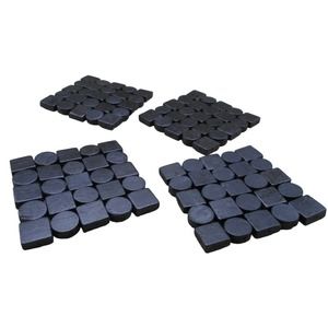 Set of 4 Black Wood Shapes Coasters 4" Square Vintage